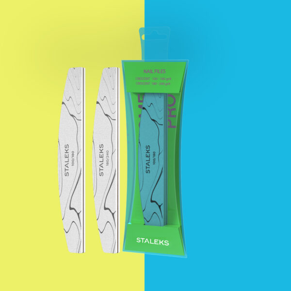 STALEKS Crescent mineral nail file HOME PRO 40 100/180/240 grit, 2 pcs