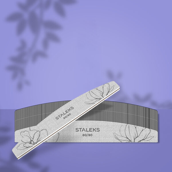 STALEKS SMART 40 Минеральная пилка для ногтей полумесяц, 80/80 грит (25 шт)