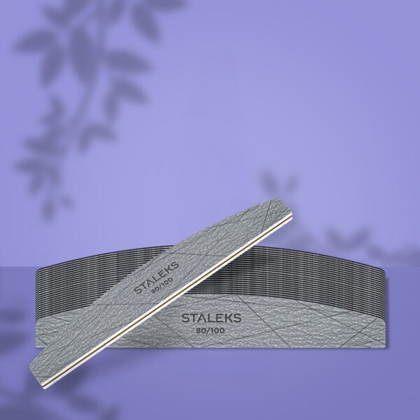 STALEKS SMART 40 Минеральная пилка для ногтей полумесяц, 80/100 грит (25 шт)
