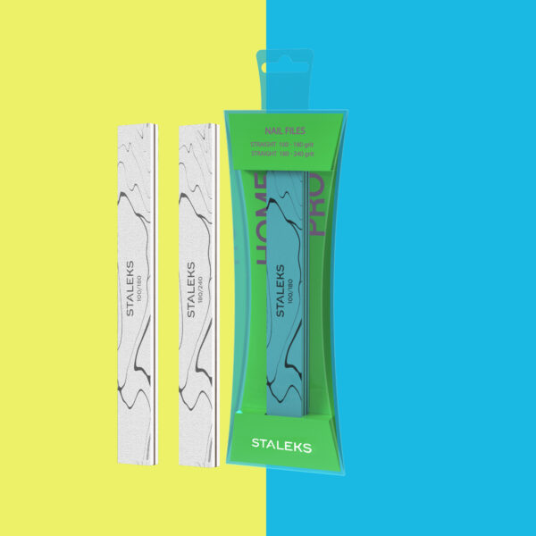 STALEKS Straight mineral nail file HOME PRO 20 100/180/240 grit, 2 pcs