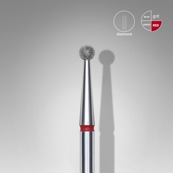 Diamond nail drill bit ball red EXPERT head diameter 2,5 mm