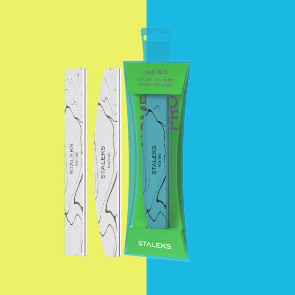 STALEKS Set of mineral nail files HOME PRO 100/180/240 grit, 2 pcs