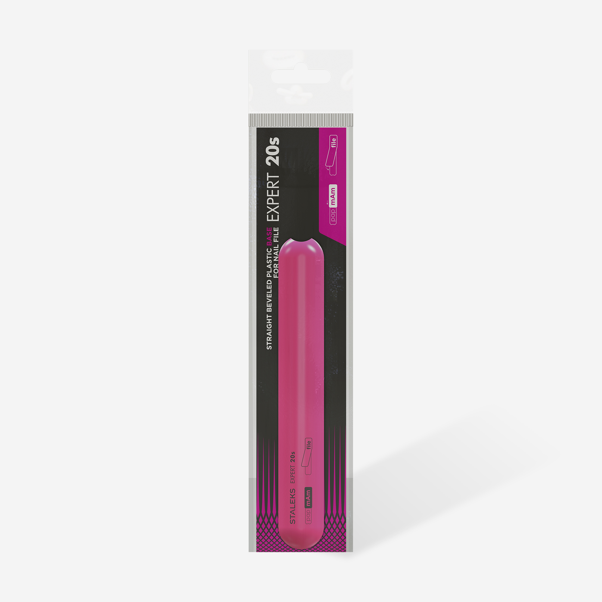 Straight beveled plastic base for nail file EXPERT 20s (130 mm