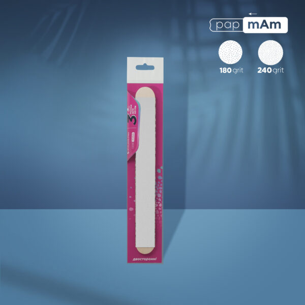Disposable double-sided files papmAm Mix on a wooden base, 180/240 grit (3 pcs)