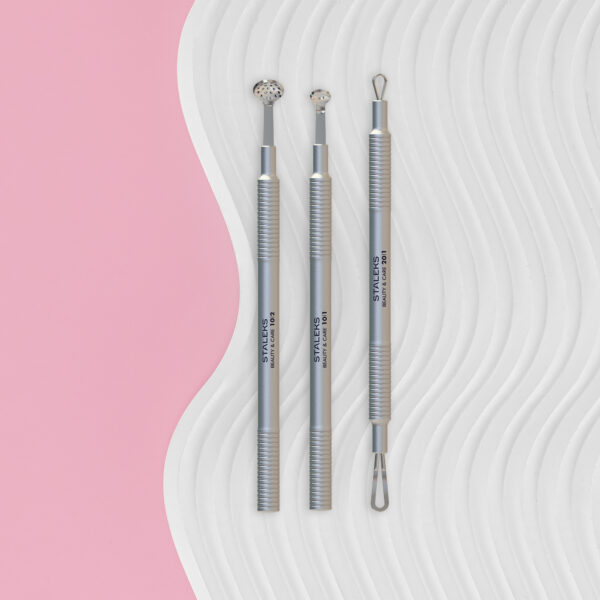 Cosmetology toolset "Clean Skin" BEAUTY & CARE 30 (Uno spoon, round tool with 19 holes and double-ended loop)