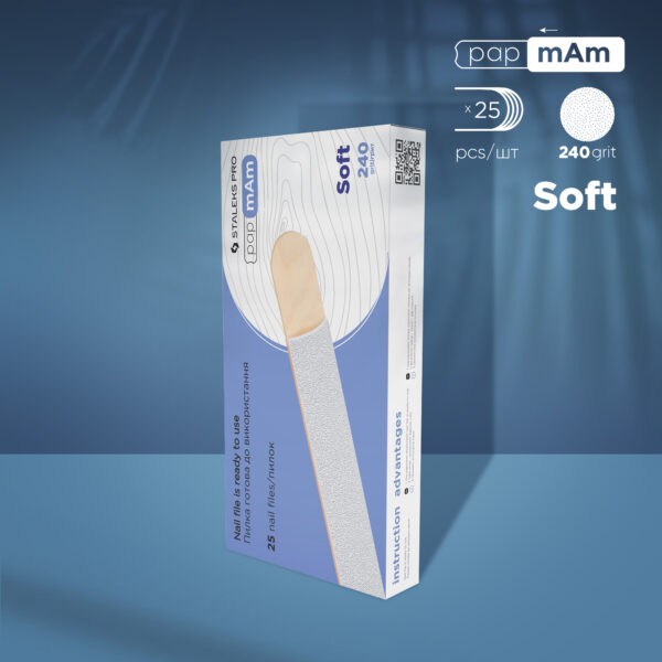 Disposable white files papmAm on soft foam layer and on a wooden base EXPERT 20 240 grit (25 pcs)