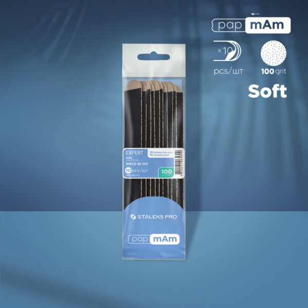 Disposable white files papmAm on a wooden base EXPERT 22 100 grit (25 pcs)