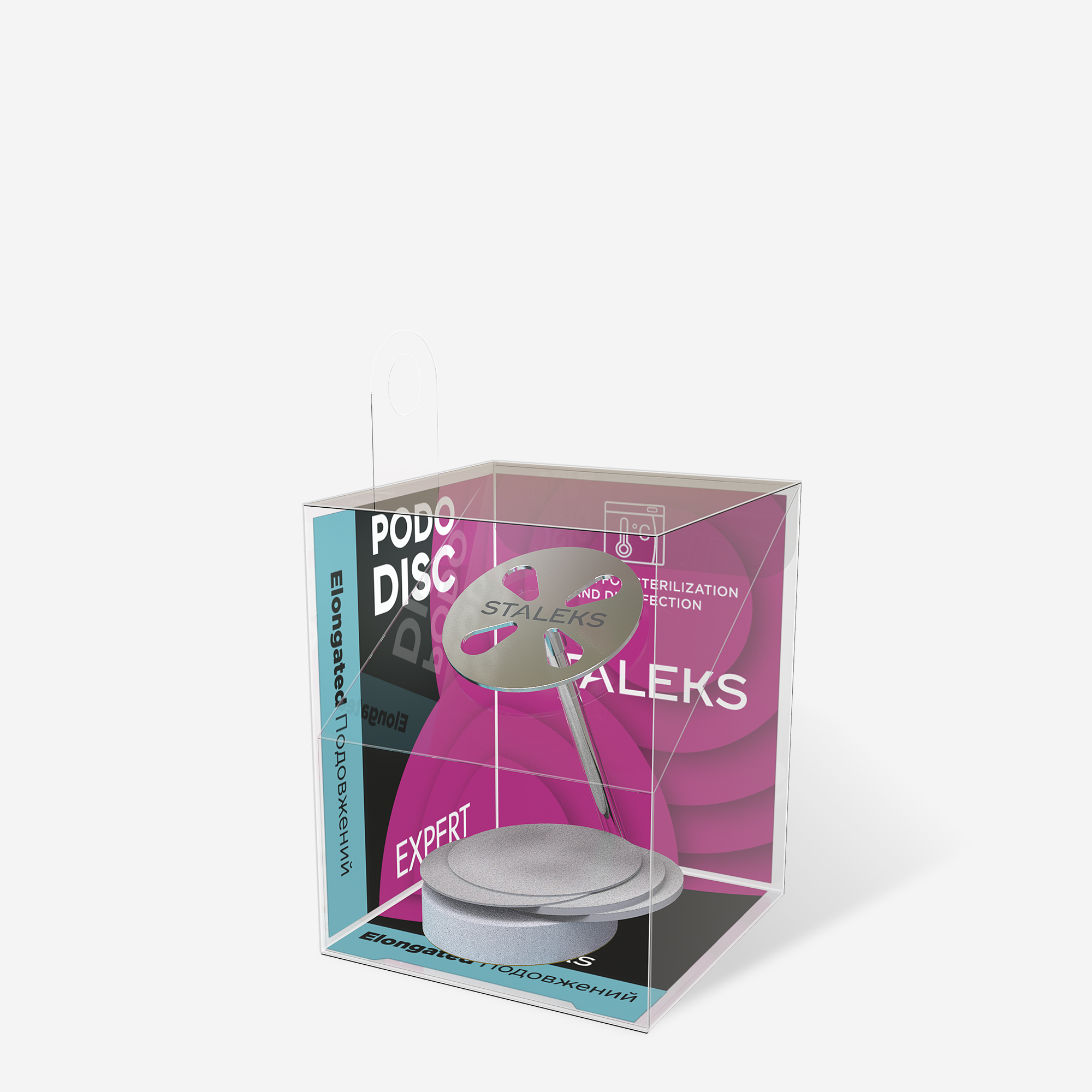 STALEKS EXPERT PODODISC M Педикюрный диск удлинённый со сменными файлами, 180 грит 20 мм (5 шт) — изображение 3