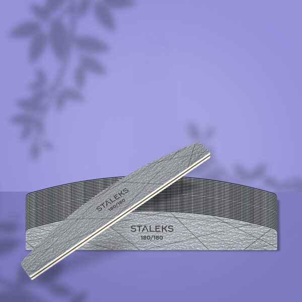 STALEKS SMART 40 Минеральная пилка для ногтей полумесяц, 180/180 грит (25 шт)