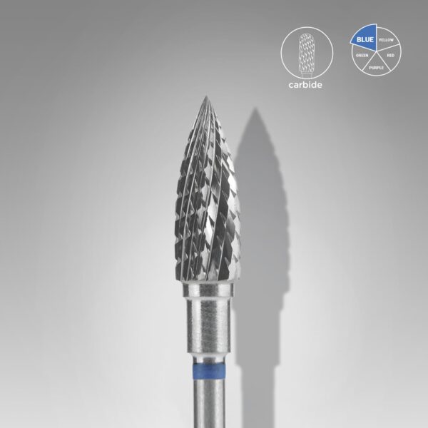 Carbide nail drill bit flame blue EXPERT head diameter 5 mm / working part 13,5 mm