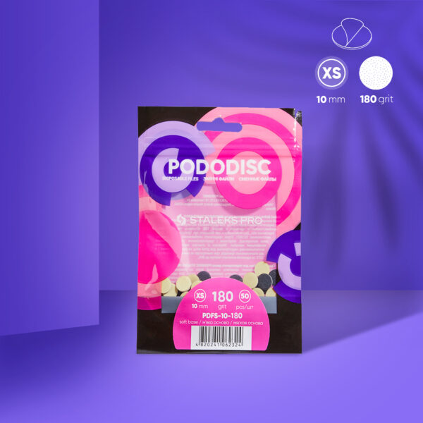 Disposable files on a soft foam layer for pedicure disc PODODISC XS EXPERT 180 grit (50 pcs)