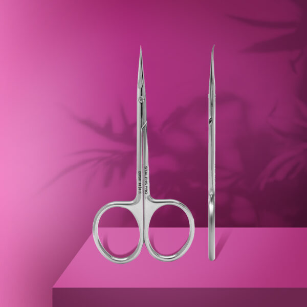 Professional cuticle scissors with hook for left-handed users EXPERT 13 TYPE 3