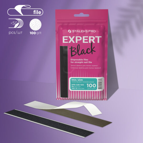 Refil descartável para lixa reta fina Staleks Pro Expert 22E, grão 100 (50 un.)