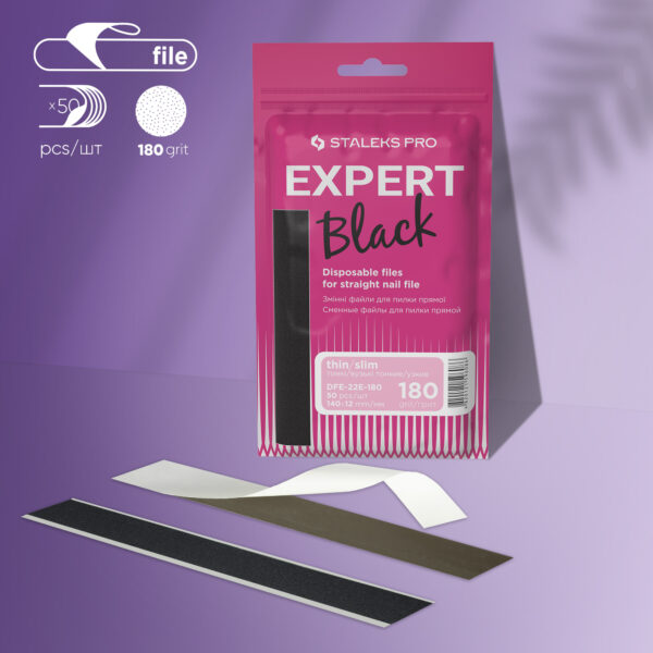 Refil descartável para lixa reta fina Staleks Pro Expert 22E, grão 180 (50 un.)