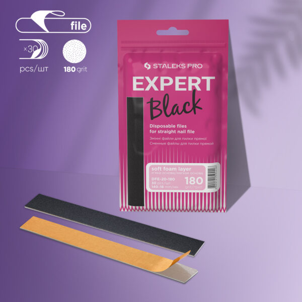 Refil descartável para lixa reta sobre uma base macia Staleks Pro Expert 20, grão 180 (30 un.)