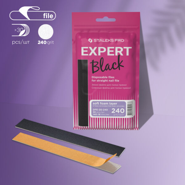 Refil descartável para lixa reta sobre uma base macia Staleks Pro Expert 20, grão 240 (30 un.)