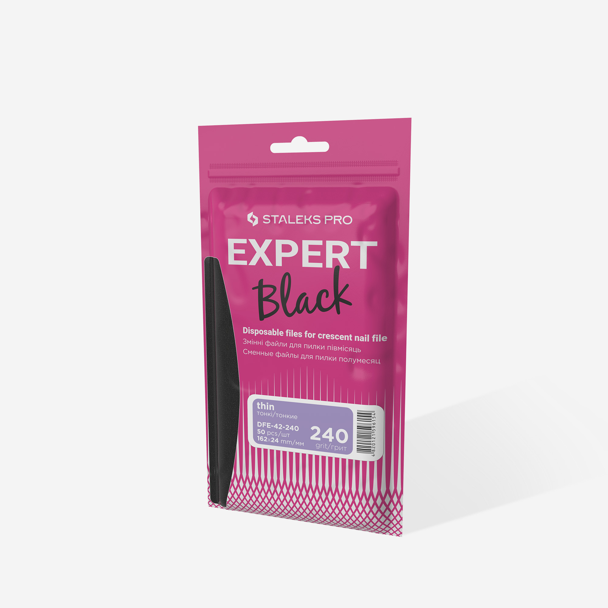 Refill pads for crescent nail file thin Staleks Pro Expert 42, 240 grit - Image 3
