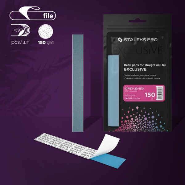 Refil descartável para lixa reta Staleks Pro Exclusive 22, grão 150 (50 un.)