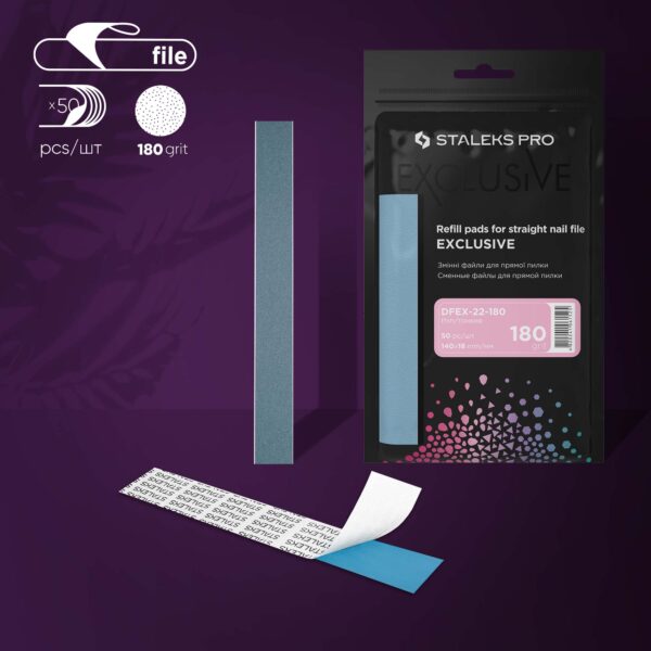 Refil descartável para lixa reta Staleks Pro Exclusive 22, grão 180 (50 un.)