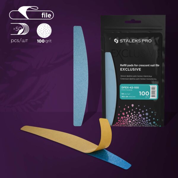 Disposable files for crescent nail file EXCLUSIVE 42 100 grit (50 pcs)
